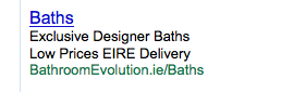 adword ad using the term "eire"