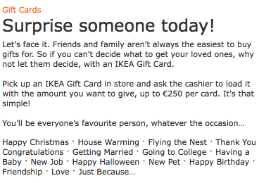 Ikea Gift Cards