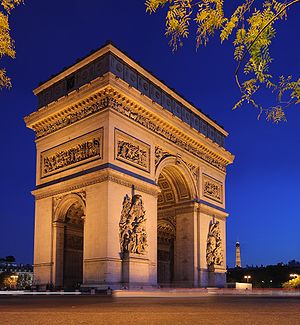 The Arc de Triomphe (Arch of Triumph), at the ...