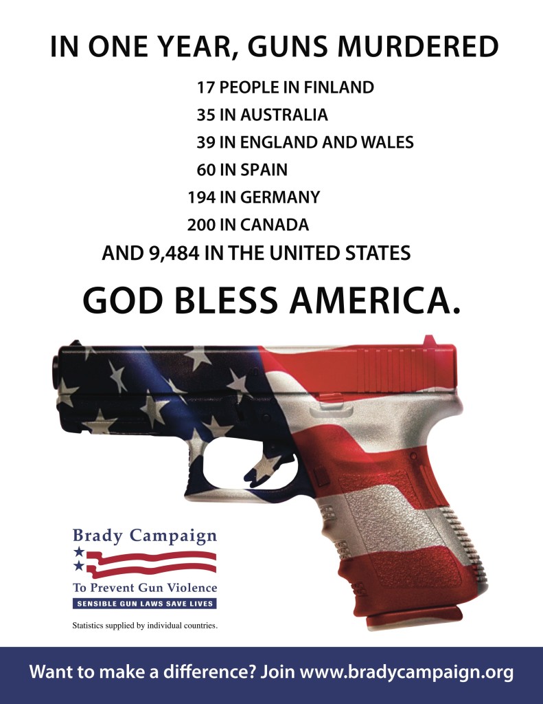 Statistics showing the number of gun related deaths in various countries