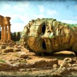 Agrigento Sicily. Famous Valle dei Templi UNESCO World Heritage Site. Greek temple remains of the Temple of Castor and Pollux.