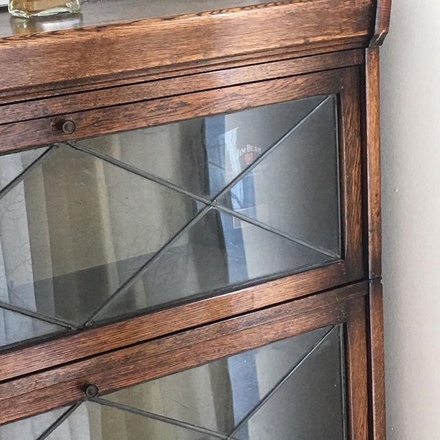 glass fronted cabinet with lead glazing