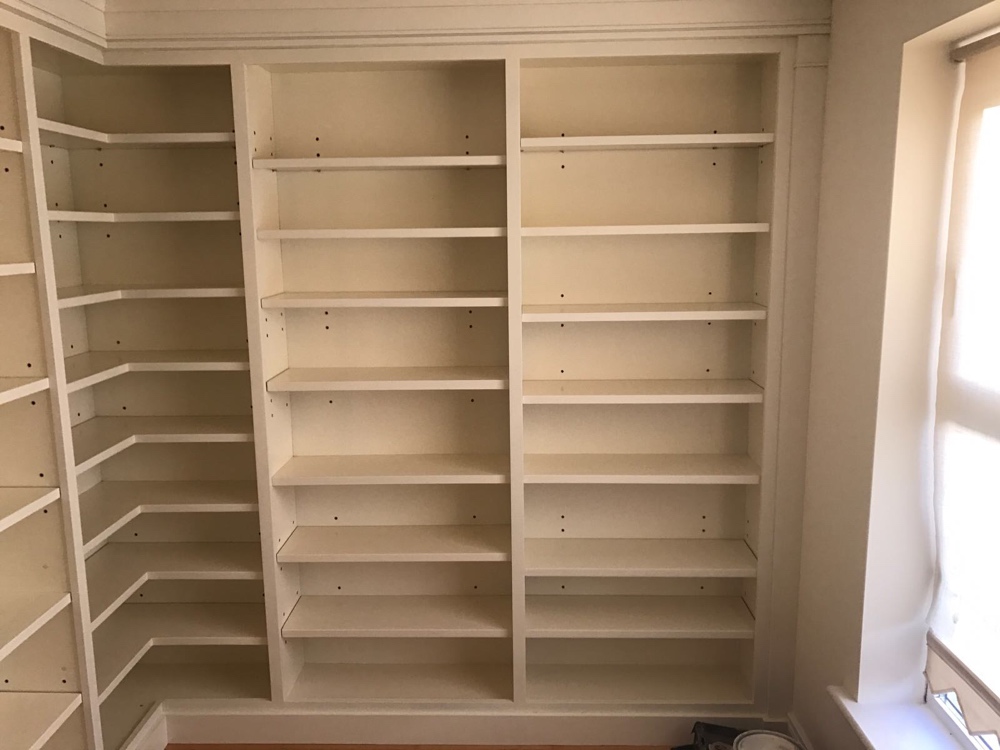 Floor to Ceiling Bookcase Shelving Finally Installed