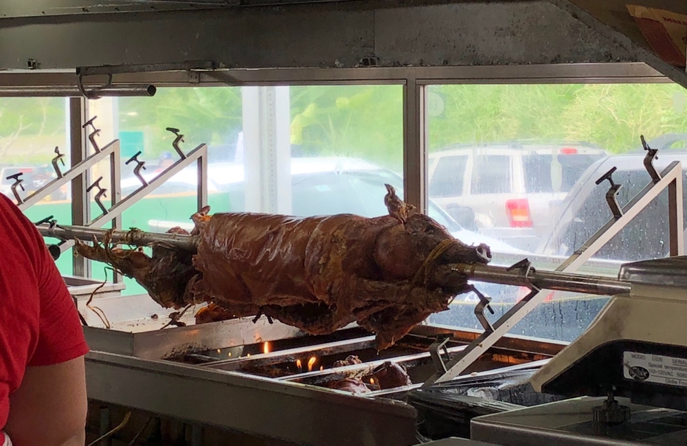 Spit roasted pig or lechón